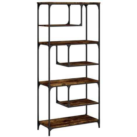 Estantería madera de ingeniería roble ahumado 81x36x176 cm vidaXL