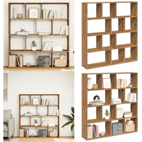 Estantería madera de ingeniería roble artisian 132x29x141,5 cm - Estantería de libros - Estantería decorativa