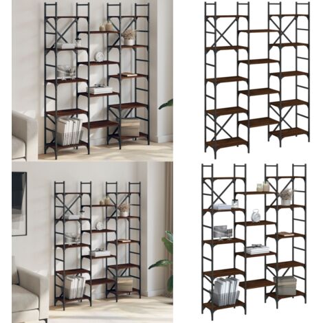 Estantería madera de ingeniería roble marrón 127,5x28,5x172,5cm - Estantería de roble - Estantería de ingeniería