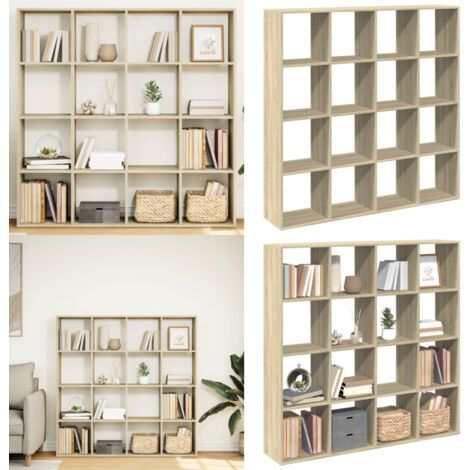 Estantería madera de ingeniería roble Sonoma 137,5x29x137,5 cm - Estantería de libros - Estantería de almacenamiento