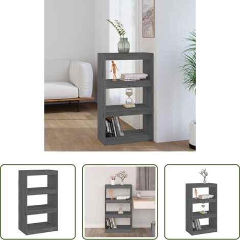 Estantería madera -  Estantería/divisor de espacios madera pino gris 60x30x103,5cm