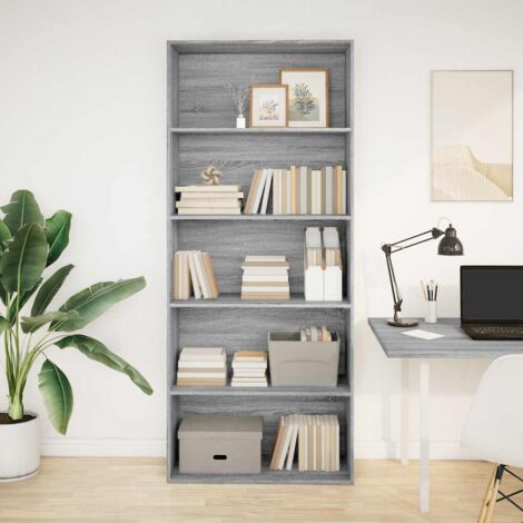 Estantería madera ingeniería gris  80x30x189cm