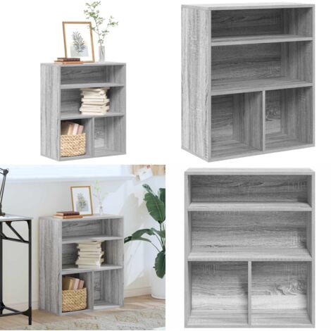 Estantería madera ingeniería gris sonoma 60x30x71,5 cm - Estantería gris - Estantería para libros