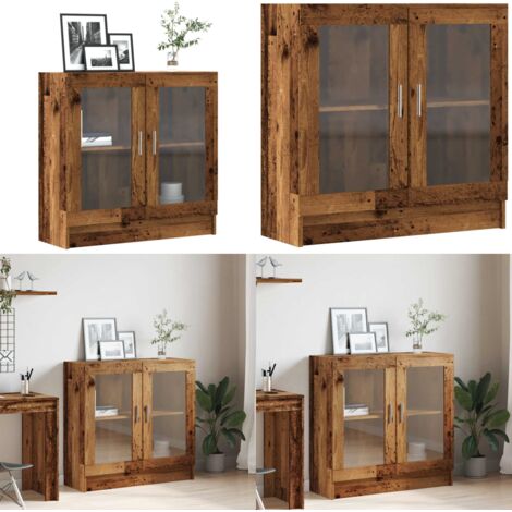 Estantería madera ingeniería madera envejecida 82,5x30,5x80 cm - Estantería de madera - Estantería decorativa