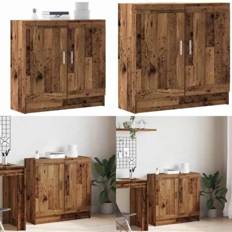 Estantería madera ingeniería madera envejecida 82,5x30,5x80 cm - Estantería de madera - Estantería decorativa