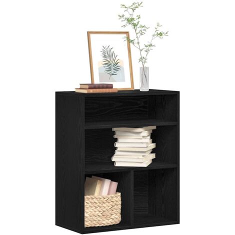 Estantería madera ingeniería negra 60x30x71,5 cm
