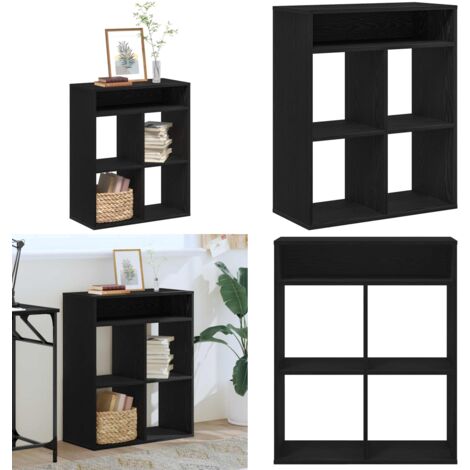 Estantería madera ingeniería negra 66x31x80 cm - Estantería de libros - Estantería decorativa