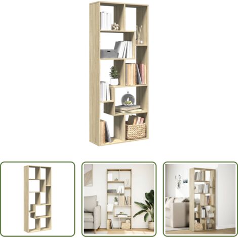 Estantería madera -  Librería divisora madera ingeniería roble Sonoma 67x25x161,5 cm
