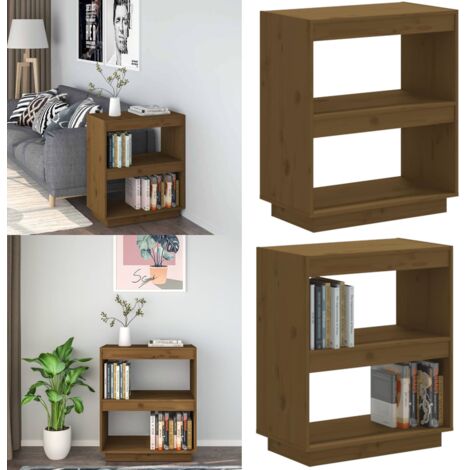 Estantería madera maciza de pino marrón miel 60x35x71 cm - Estantería para libros - Muebles decorativos