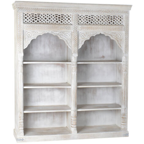Estanteria Mango Mdf 180X40X200 Tallado Blanco