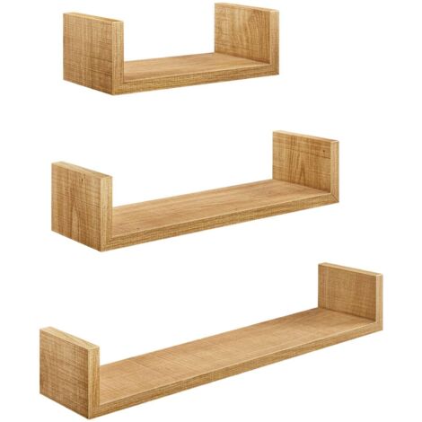 Estantería marrón miel para la pared del salón BEGRYF 60x15x10