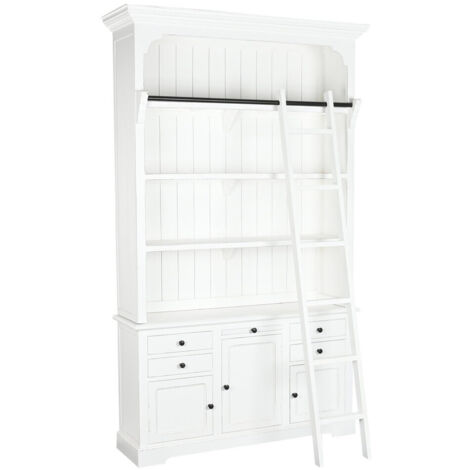 Estanteria Mdf 137X38X234 Escalera Blanco