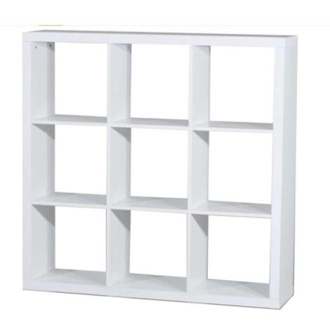 Estantería mediana kubox 3x3 acabado blanco, 111 cm(alto)111 cm(ancho)29 cm(fondo)
