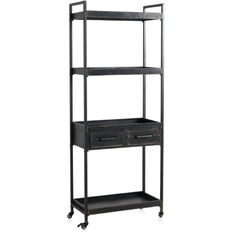 Estanteria Metal 2 Cajones Con Ruedas