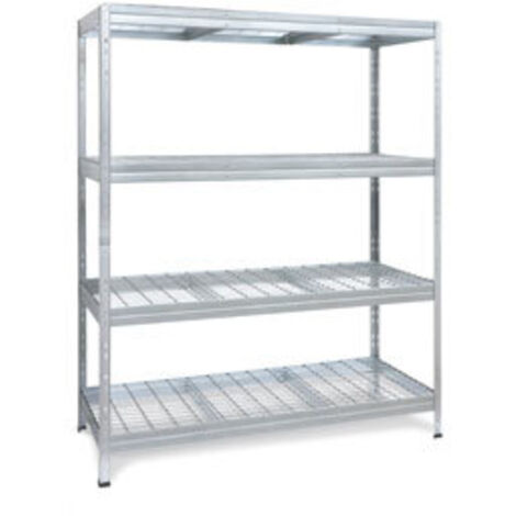 ESTANTERIA METAL GALVANIZADO 4 ESTANTES DE REJILLA