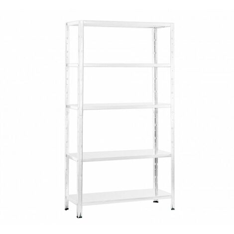 Estantería metálica blanca de 5 baldas