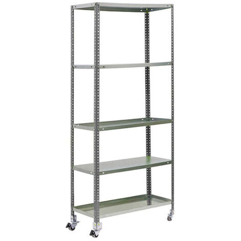 Estantería metálica con tornillos SIMON GARDEN de 5 estantes (187,5x90x40cm) GRIS Y GALVANIZADO
