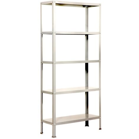 Estantería metálica con tornillos SIMON HOME de 5 estantes (180x80x30cm) BLANCO