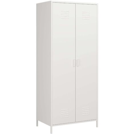 Estantería metálica de almacenamiento 180 x 76 x 50 cm acero blanco 030008915