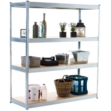 Estantería metálica galvanizada de alta resistencia 4 niveles gris 160x60x180 cm ETA10075