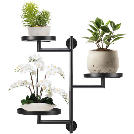 Estantería metálica giratoria de pared de 3 niveles para plantas