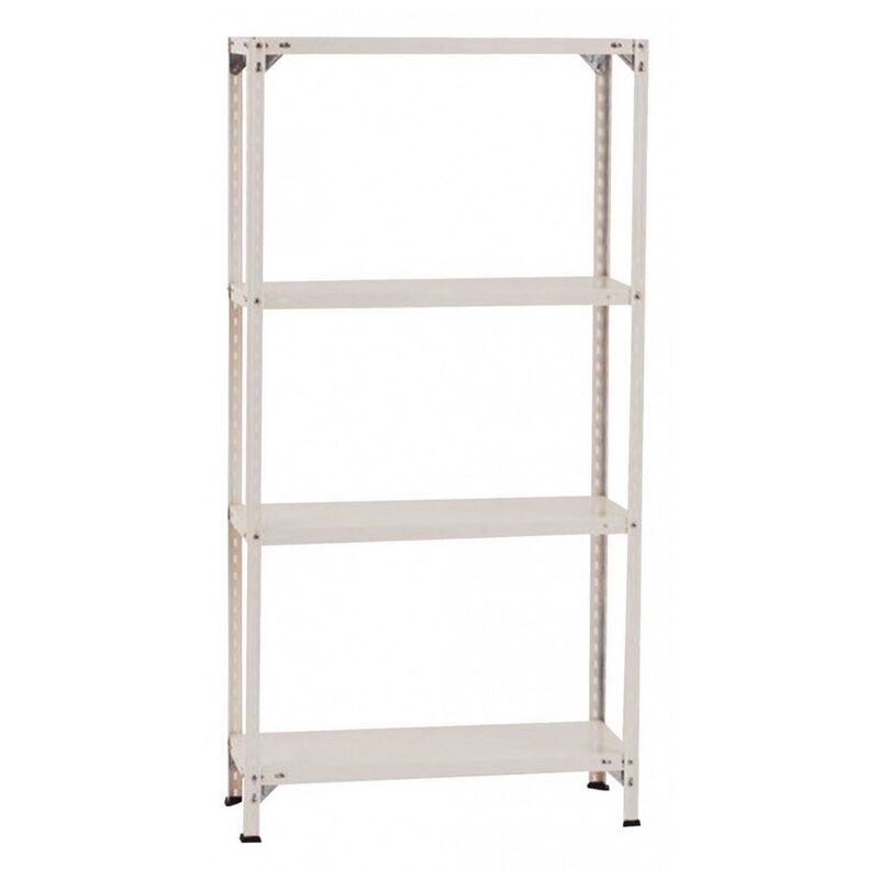 

Estantería metálica de 4 niveles color BLANCO, Carga máxima 200kg. 150cm x 75cm x 30cm. Ideal para garajes, talleres, almacenes y decoración.