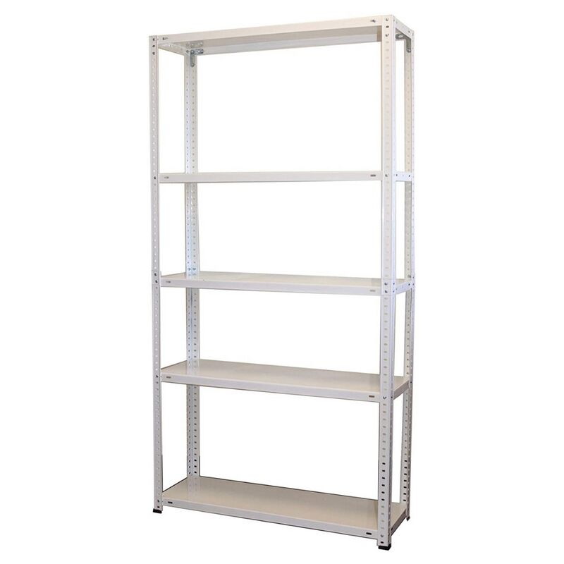 

Estantería metálica modular para uso particular y profesional, color BLANCO 5 baldas capacidad de carga máxima 250kg. 170cm x 75cm x 30cm. Ideal para