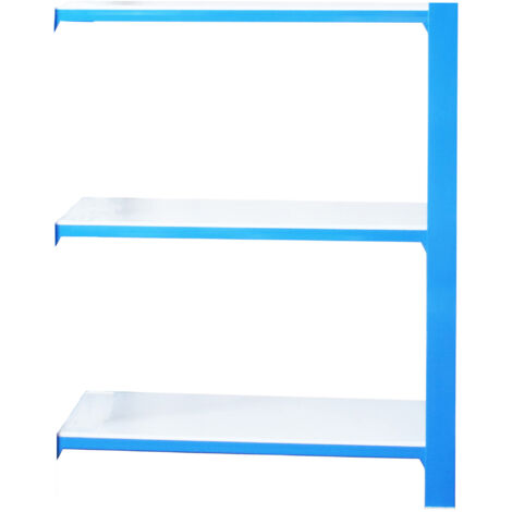 Estantería metálica sin tornillos OFFICLICK de 3 estantes (100x90x40cm) AZUL Y BLANCO