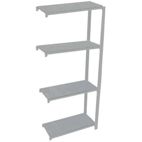 Estantería metálica sin tornillos OFFICLICK de 4 estantes (150x90x40cm) GRIS