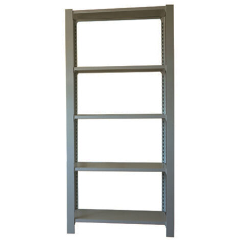 Estantería metálica sin tornillos OFFICLICK de 5 estantes (210x90x30cm) GRIS