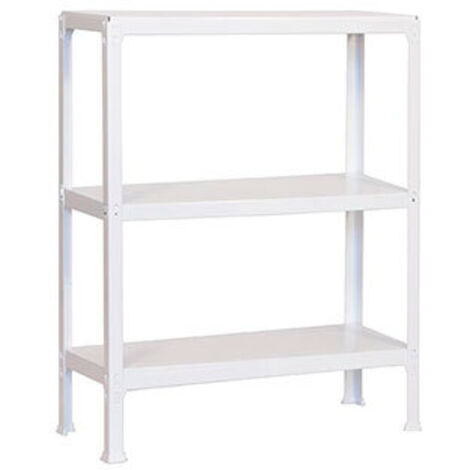 Estantería metálica sin tornillos SIMON HOME de 3 estantes (90x100x30cm) BLANCO