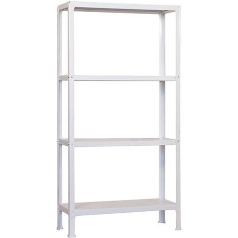 Estantería metálica sin tornillos SIMON HOME de 4 estantes (160x100x30cm) BLANCO