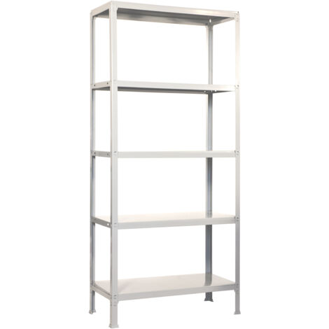 Estantería metálica sin tornillos SIMON HOME de 5 estantes (180x100x36cm) BLANCO