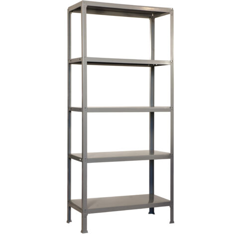 Estantería metálica sin tornillos SIMON HOME de 5 estantes (180x80x36cm) GRIS