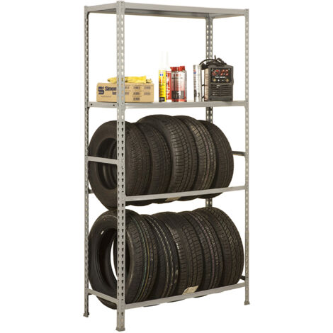 Estantería metálica sin tornillos SIMONAUTO de 4 estantes (200x120x40cm) GRIS