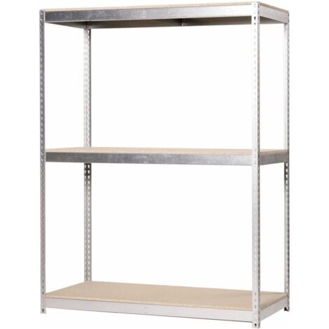 Estantería metálica sin tornillos SIMONRACK de 3 estantes (200x180x60cm) GALVA Y MADERA