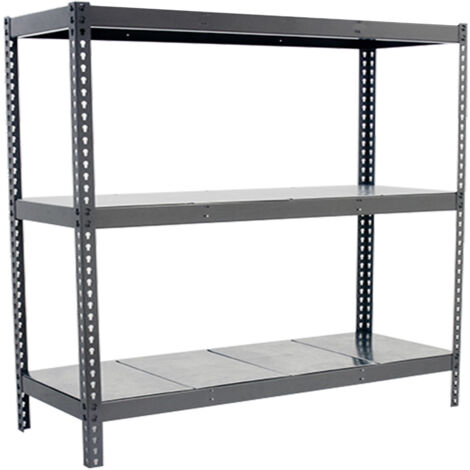 Estantería metálica sin tornillos SIMONRACK de 3 estantes (200x240x60cm) GRIS Y GALVANIZADO