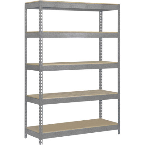 Estantería metálica sin tornillos SIMONRACK de 5 estantes (200x100x60cm) GALVA Y MADERA