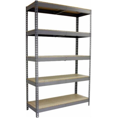 Estantería metálica sin tornillos SIMONRACK de 5 estantes (200x240x60cm) GALVA Y MADERA