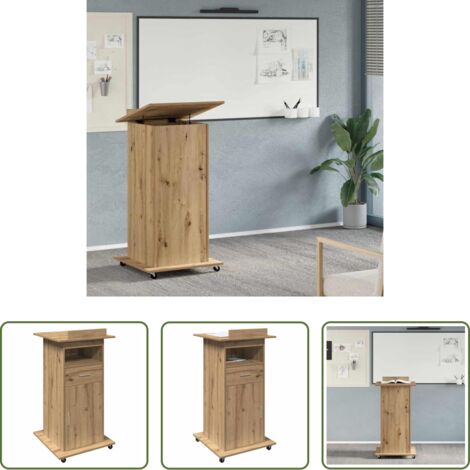 Estantería moderna -  Podio Roble artesanal 55 x 55 x 107 cm Madera de ingeniería