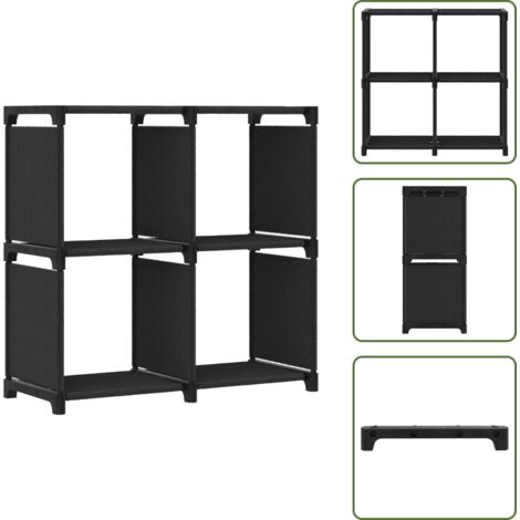 Estantería moderna - vidaXL Estantería de 4 cubos de tela negra 69x30x72,5 cm - Estantería para libros