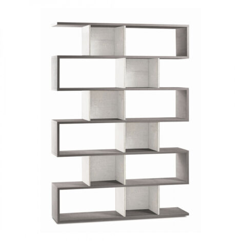 Estantería Modular 150L x 38P x h215 – Acabado Cemento y Blanco Opaco – Sarmog