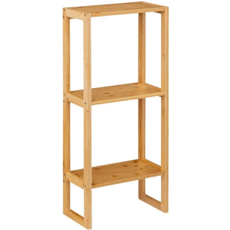 7H SEVEN HOUSE Estantería Modular de Bambú con 2 Niveles 84x35x20cm 7house
