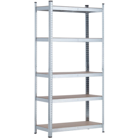 Estantería Modular Galvanizada con 5 Baldas Ajustables 180x90x40cm GH91