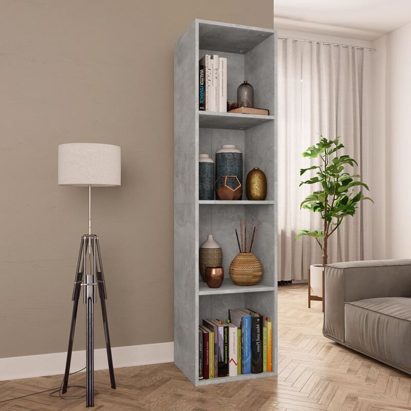 

Estantería/mueble de TV aglomerado gris cemento 36x30x143 cm