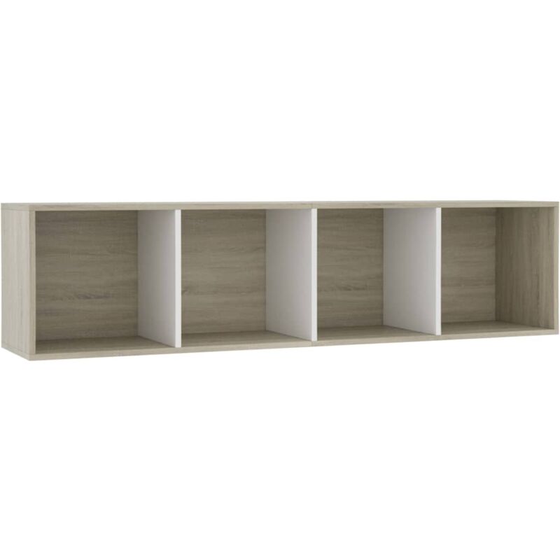 

vidaXL Estantería/Mueble para TV 143x30x36 cm Blanco y Roble Sonoma - Multicolor