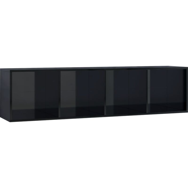 

Estantería/Mueble para TV 143x30x36 cm Negro Brillante - Negro - Vidaxl