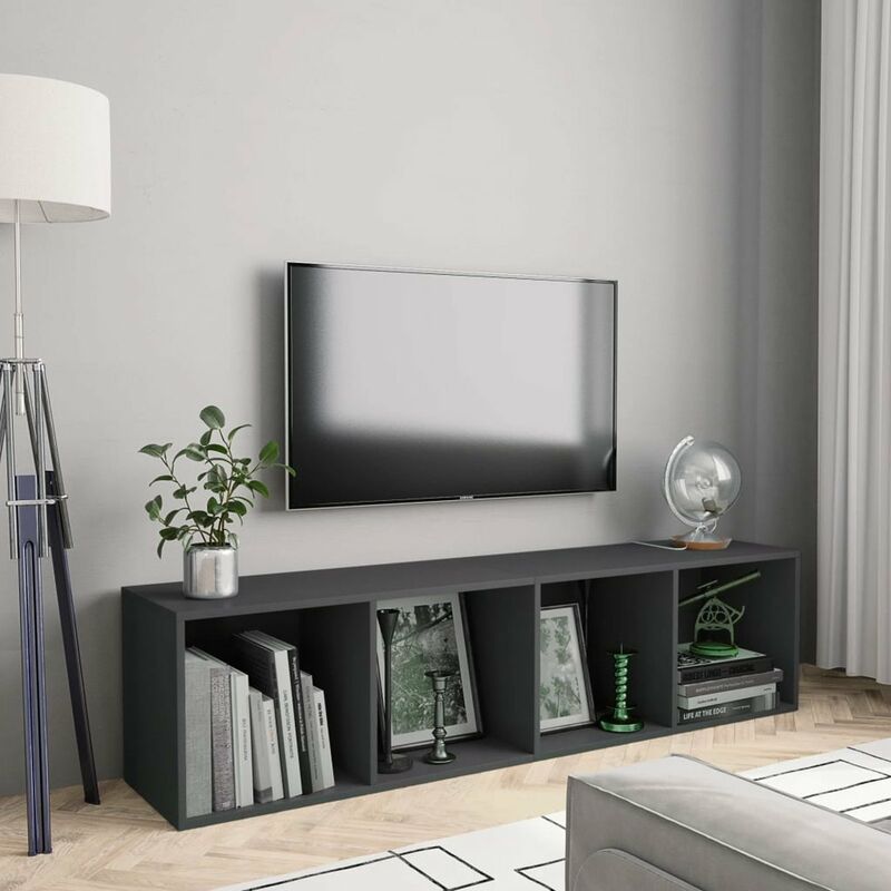 

Happyshopping - Estanteria/mueble para TV gris 143x30x36 cm