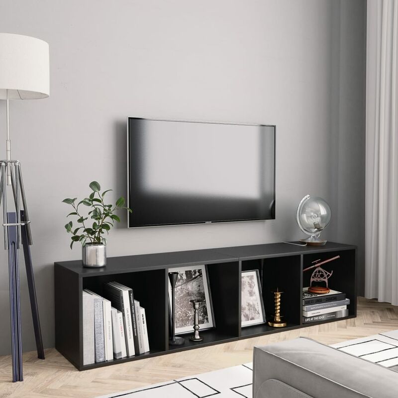 

Happyshopping - Estanteria/mueble para TV negro 143x30x36 cm