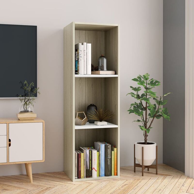 

Estanteria/mueble TV aglomerado blanco roble Sonoma 36x30x114cm